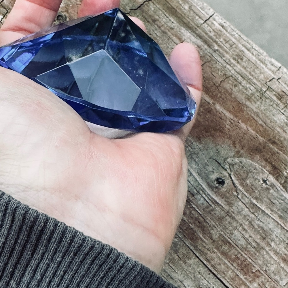 Blue Faceted Teardrop Crystal 3” - Picture 9 of 11